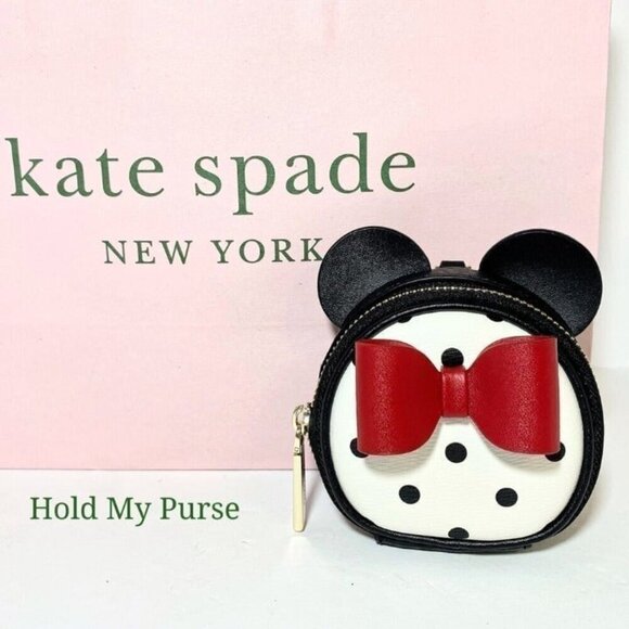 Kate Spade Disney Minnie Mouse Keychain Coin Pouch Purse Bag Backpack Charm NWT - Picture 3 of 8